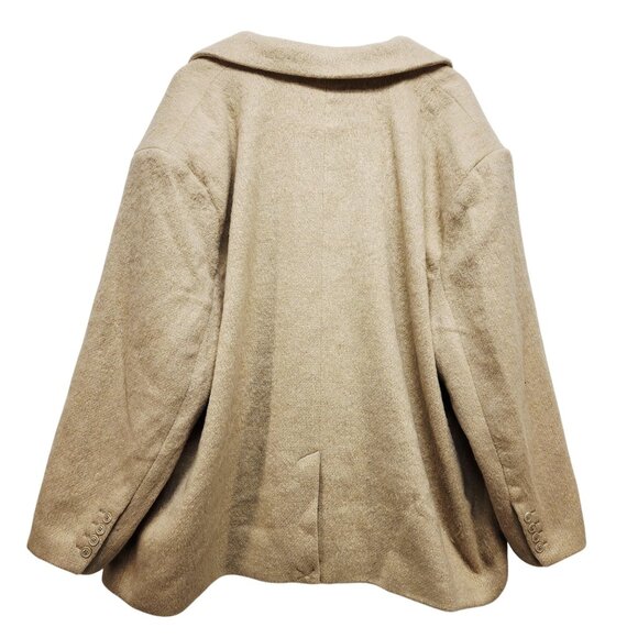Future Collective Womens Beige Wool Blend Blazer Jacket Size 2X  Pockets  Lining - Picture 2 of 7